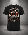 Weekend Plans Eat Sleep Bike Repeat Back Print T-Shirt