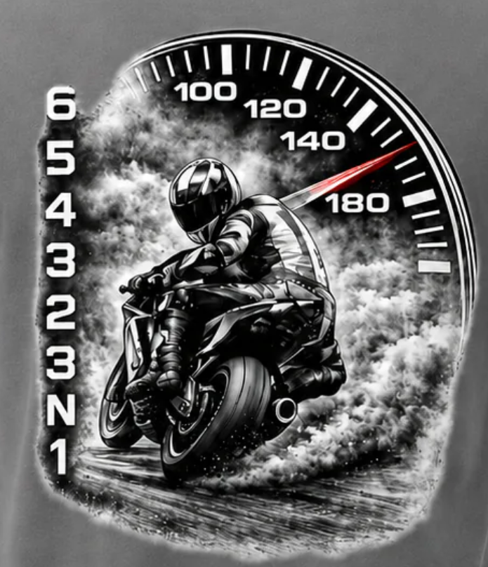 Biker Speedometer Graphic T-Shirt