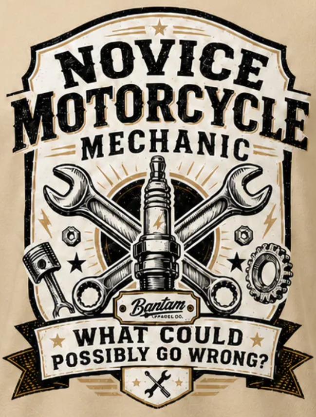 Novice Motorcycle Mechanic T-Shirt – What Could Possibly Go Wrong?