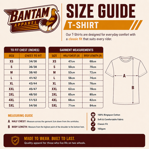 Bantam Rider Graphic T-Shirt – Sand Motorcycle Tee