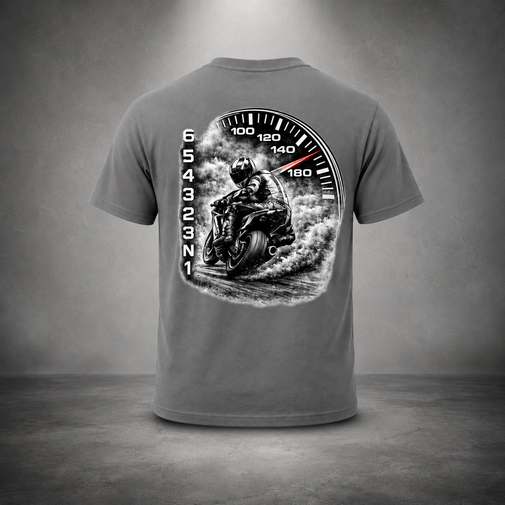 Biker Speedometer Graphic T-Shirt
