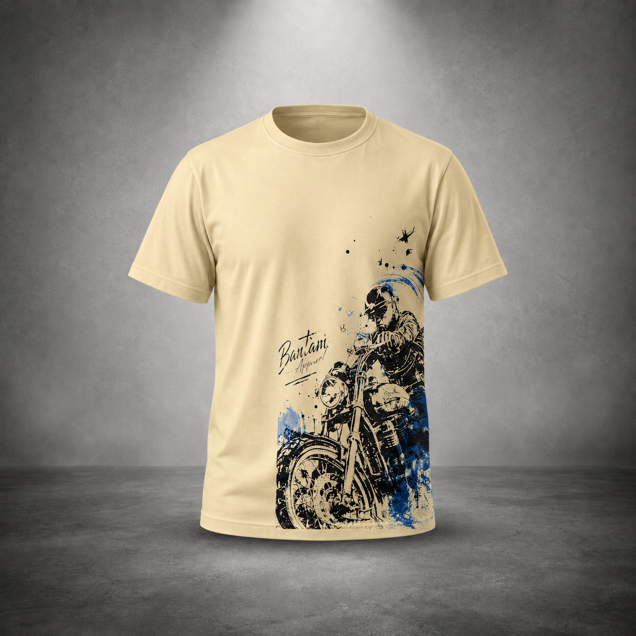 Bantam Rider Graphic T-Shirt – Sand Motorcycle Tee